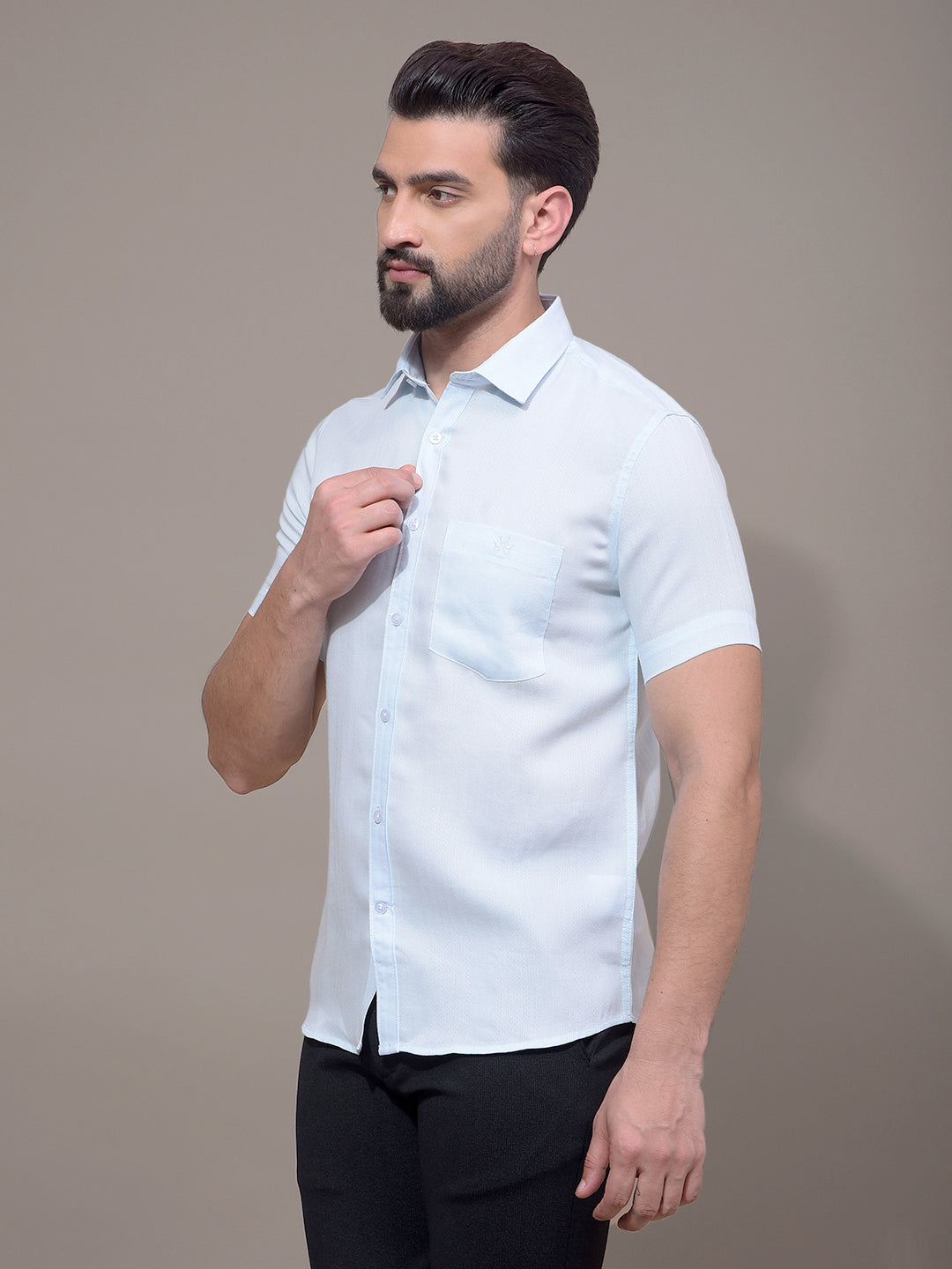 Blue Printed Shirt-Men Shirts-Crimsoune Club