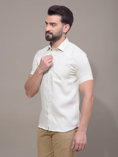 Cream Printed Shirt-Men Shirts-Crimsoune Club