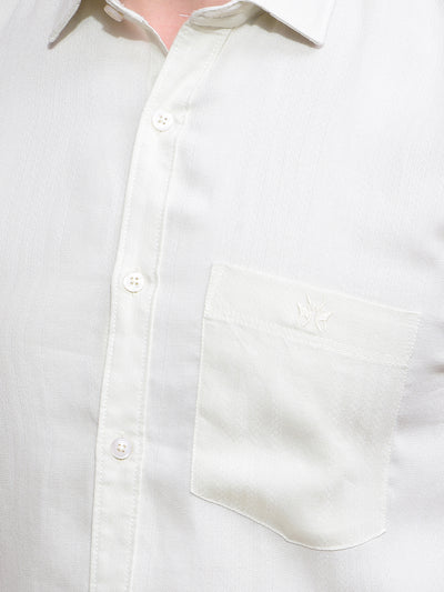 Cream Printed Shirt-Men Shirts-Crimsoune Club