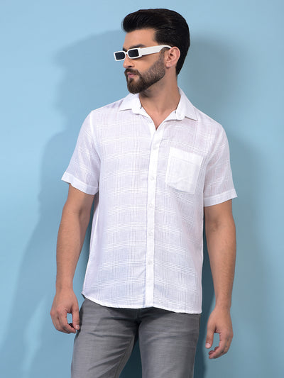 Men's White Printed Shirt-Men Shirts-Crimsoune Club