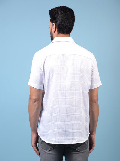 Men's White Printed Shirt-Men Shirts-Crimsoune Club
