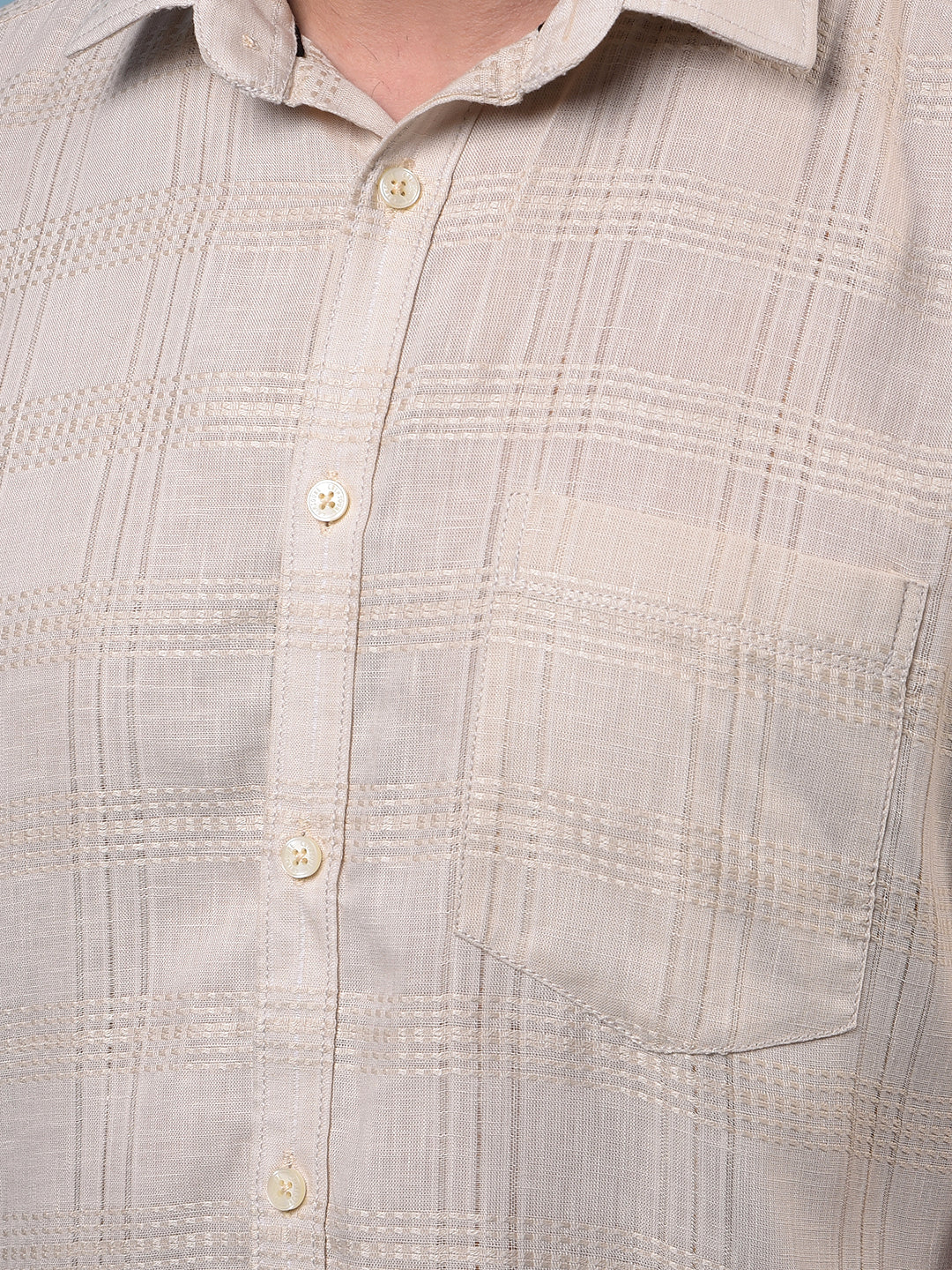 Men's Beige Printed Shirt-Men Shirts-Crimsoune Club