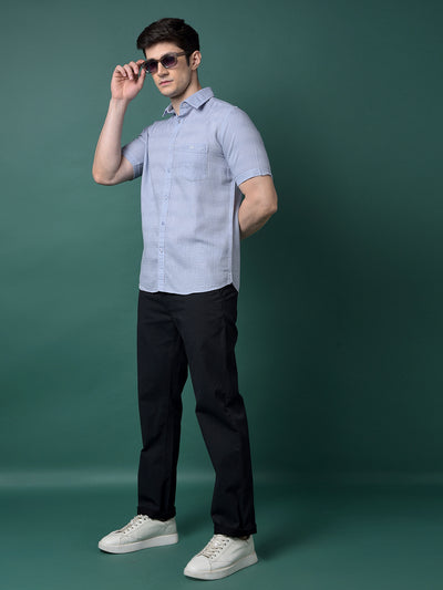 Blue Checked Shirt-Men Shirts-Crimsoune Club