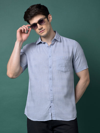 Blue Checked Shirt-Men Shirts-Crimsoune Club