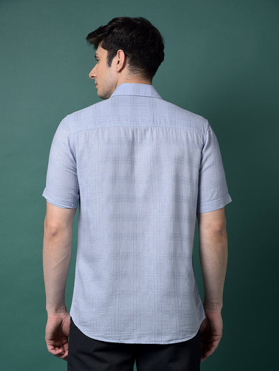 Blue Checked Shirt-Men Shirts-Crimsoune Club