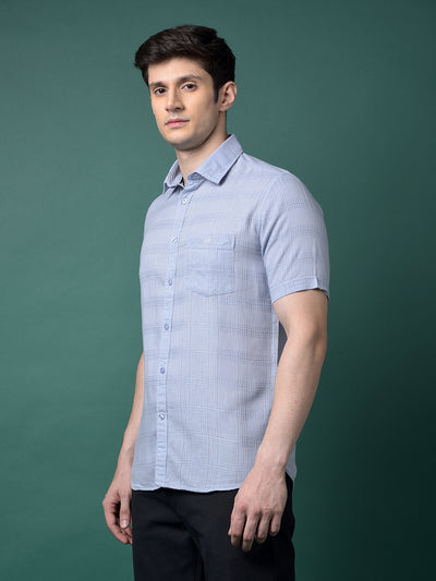 Blue Checked Shirt-Men Shirts-Crimsoune Club