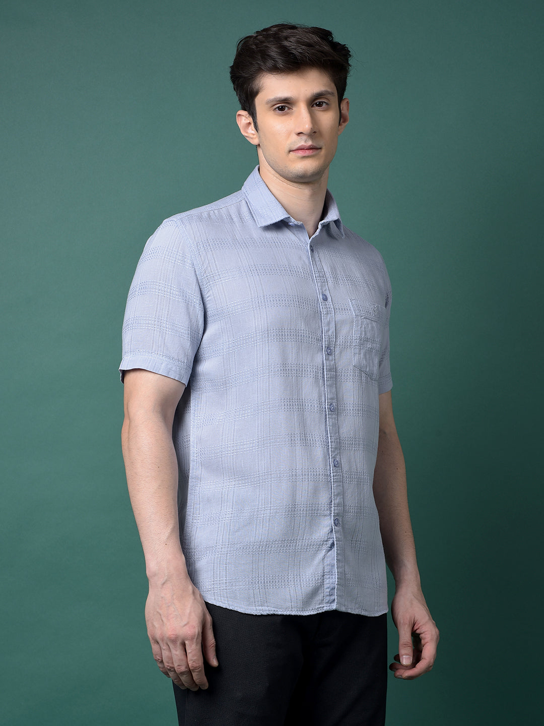 Blue Checked Shirt-Men Shirts-Crimsoune Club