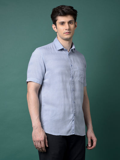 Blue Checked Shirt-Men Shirts-Crimsoune Club