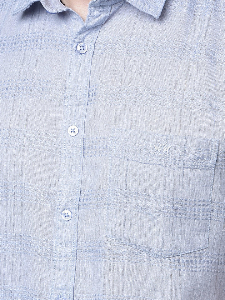 Blue Checked Shirt-Men Shirts-Crimsoune Club