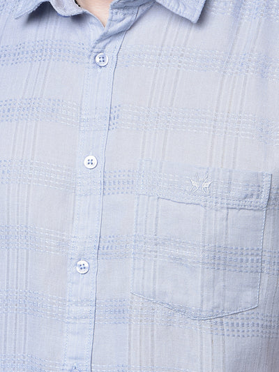 Blue Checked Shirt-Men Shirts-Crimsoune Club