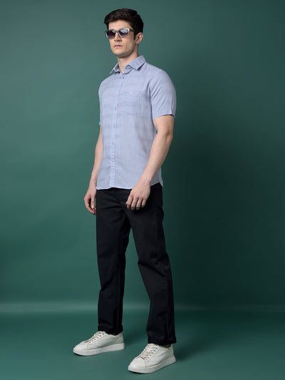 Blue Checked Shirt-Men Shirts-Crimsoune Club