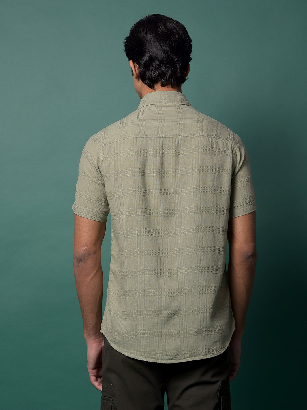 Green Checked Shirt-Men Shirts-Crimsoune Club