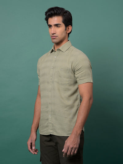 Green Checked Shirt-Men Shirts-Crimsoune Club
