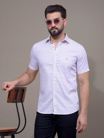 Purple Printed 100% Cotton Shirt-Men Shirts-Crimsoune Club
