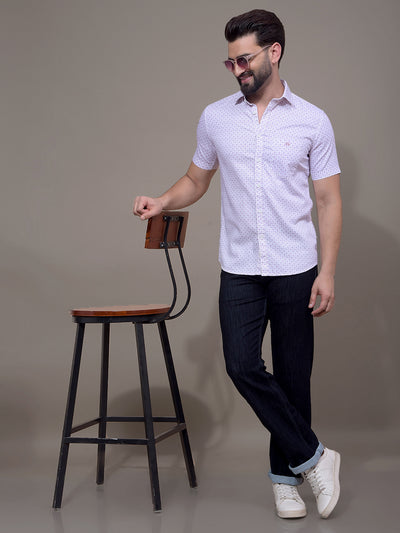 Purple Printed 100% Cotton Shirt-Men Shirts-Crimsoune Club