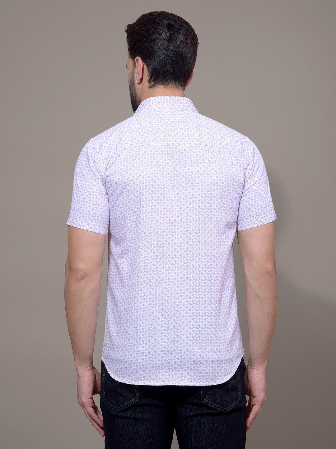 Purple Printed 100% Cotton Shirt-Men Shirts-Crimsoune Club