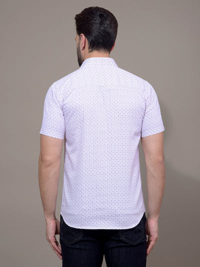 Purple Printed 100% Cotton Shirt-Men Shirts-Crimsoune Club
