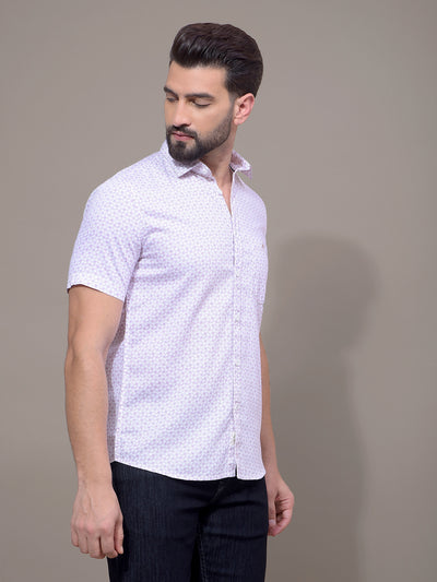 Purple Printed 100% Cotton Shirt-Men Shirts-Crimsoune Club