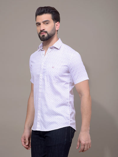 Purple Printed 100% Cotton Shirt-Men Shirts-Crimsoune Club