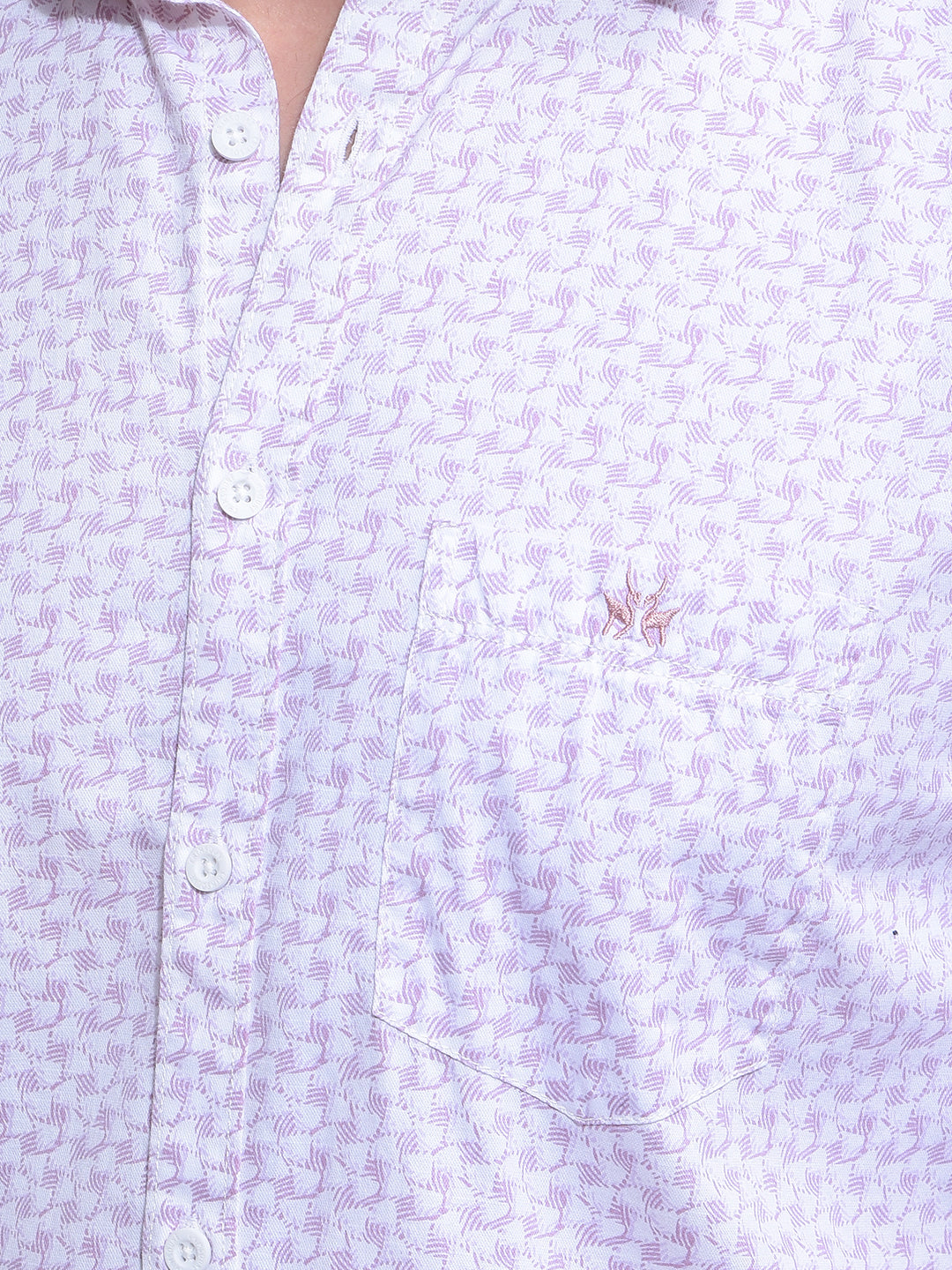 Purple Printed 100% Cotton Shirt-Men Shirts-Crimsoune Club