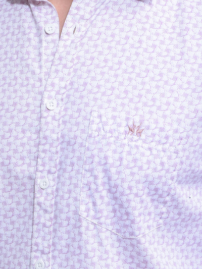 Purple Printed 100% Cotton Shirt-Men Shirts-Crimsoune Club