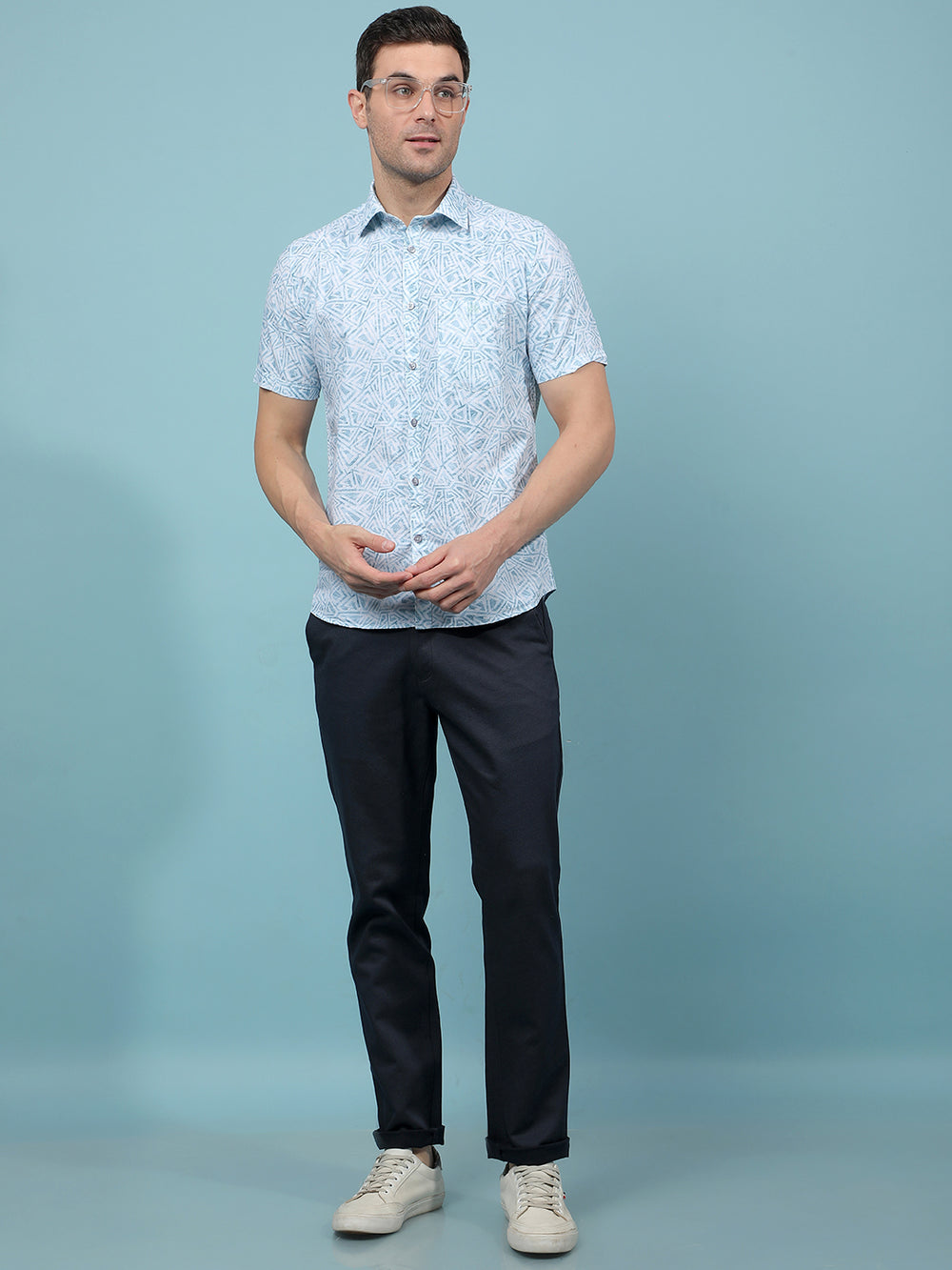 Green Printed Shirt-Men Shirts-Crimsoune Club