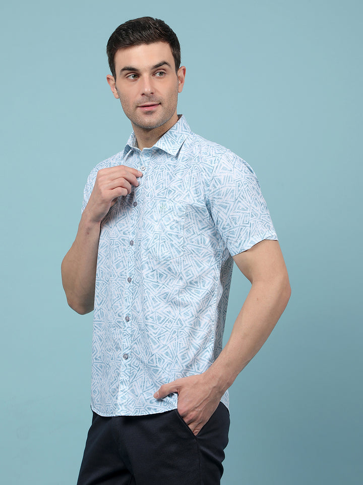 Green Printed Shirt-Men Shirts-Crimsoune Club