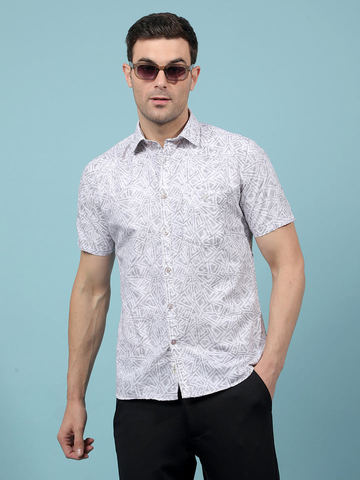 Grey Printed Shirt-Men Shirts-Crimsoune Club