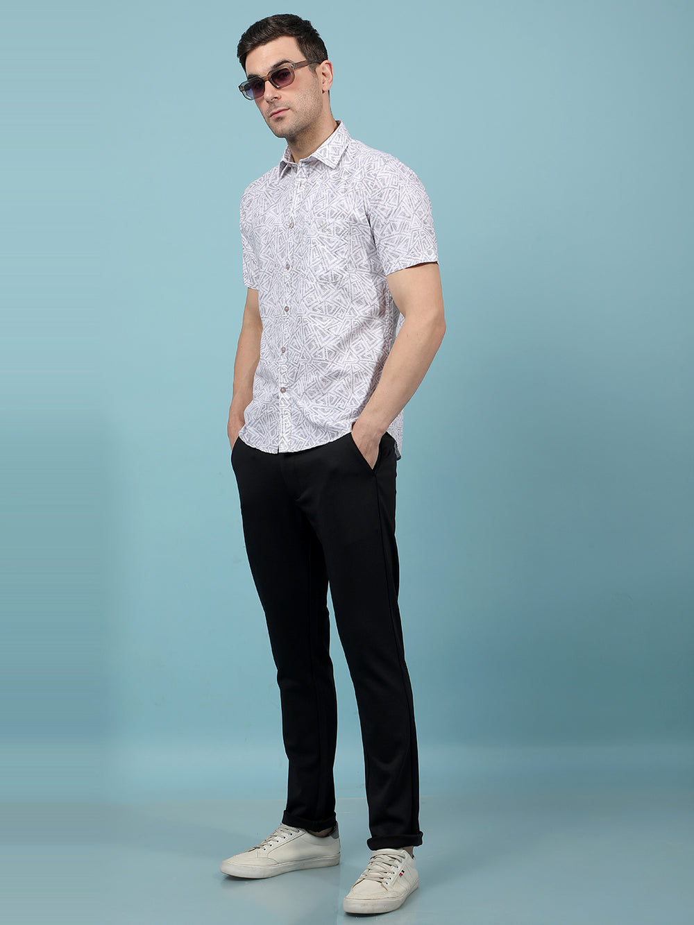 Grey Printed Shirt-Men Shirts-Crimsoune Club