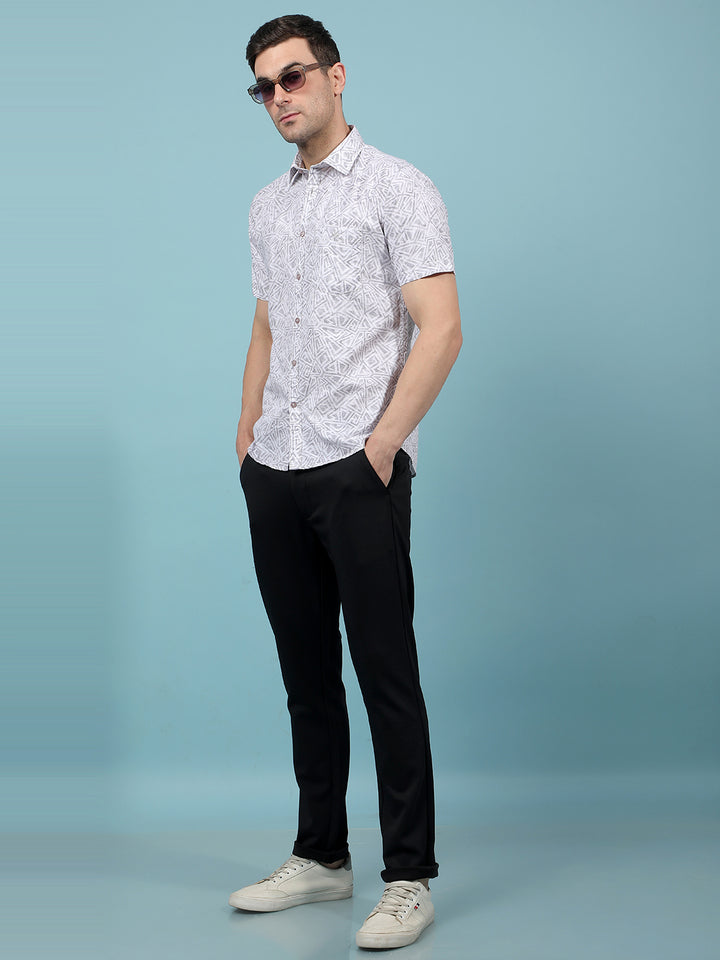 Grey Printed Shirt-Men Shirts-Crimsoune Club