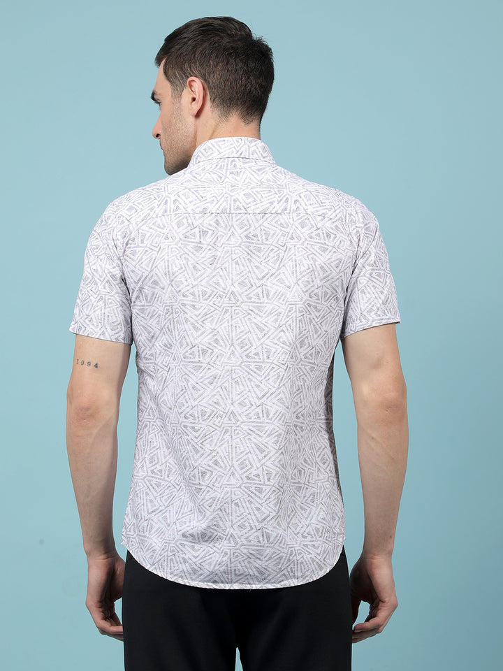 Grey Printed Shirt-Men Shirts-Crimsoune Club