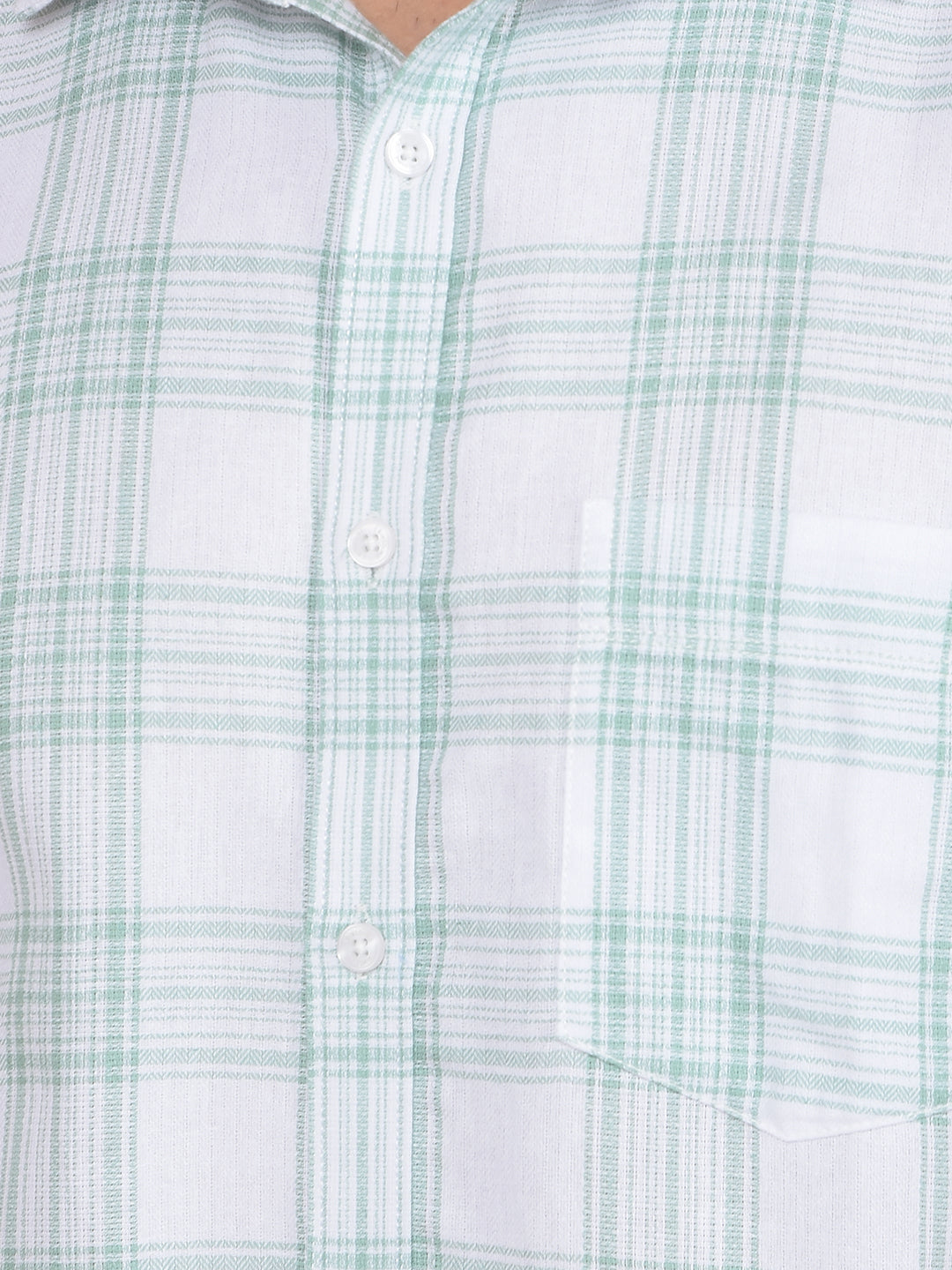 Green Checked Linen Shirt-Men Shirts-Crimsoune Club