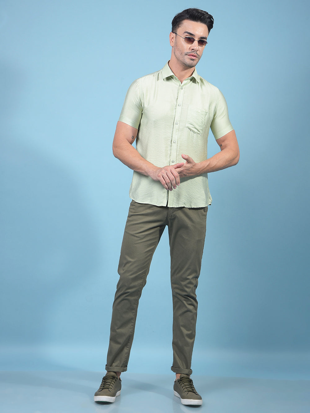 Green Shirt-Men Shirts-Crimsoune Club