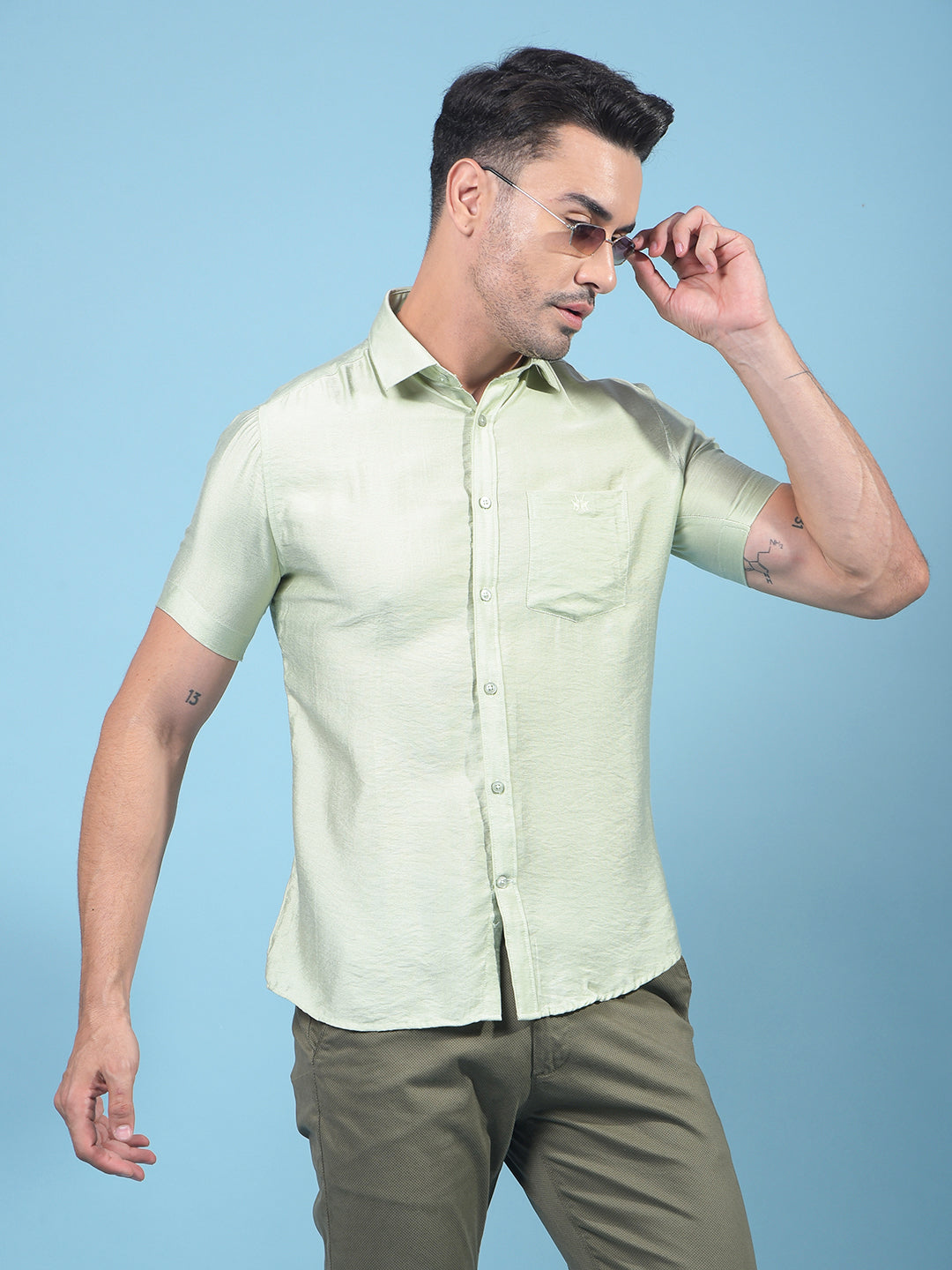Green Shirt-Men Shirts-Crimsoune Club