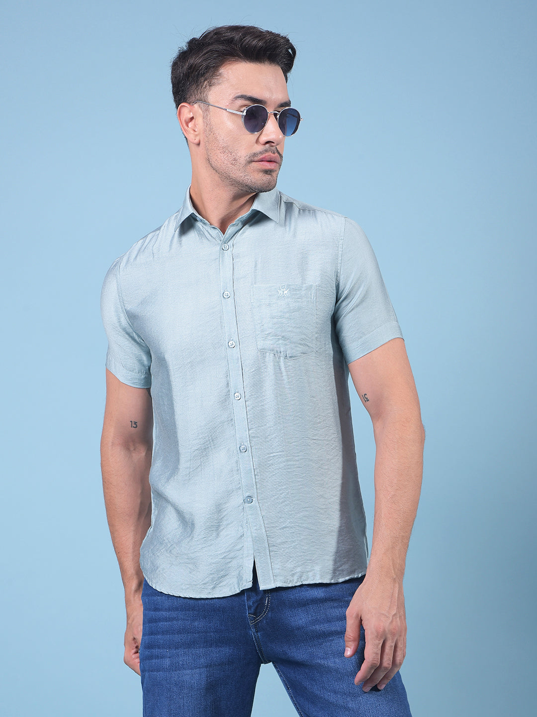 Blue Shirt-Men Shirts-Crimsoune Club