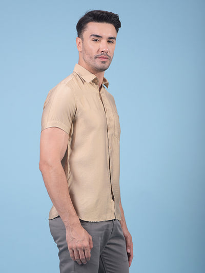 Beige Shirt-Men Shirts-Crimsoune Club