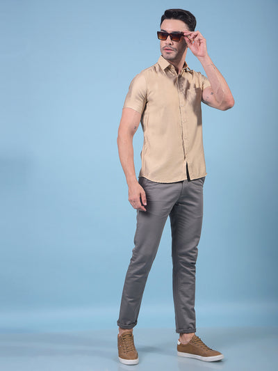 Beige Shirt-Men Shirts-Crimsoune Club