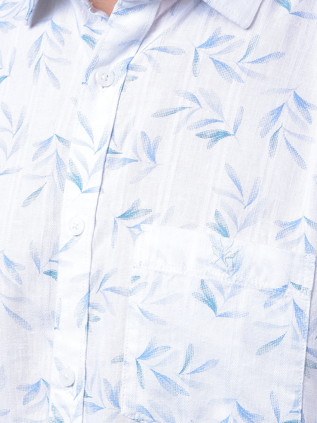 Blue Floral Print Shirt-Men Shirts-Crimsoune Club
