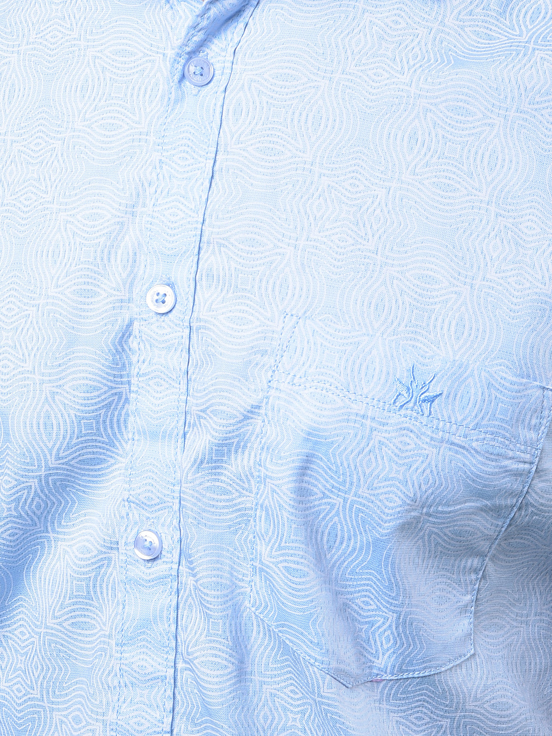 Blue Printed 100% Cotton Shirt-Men Shirts-Crimsoune Club