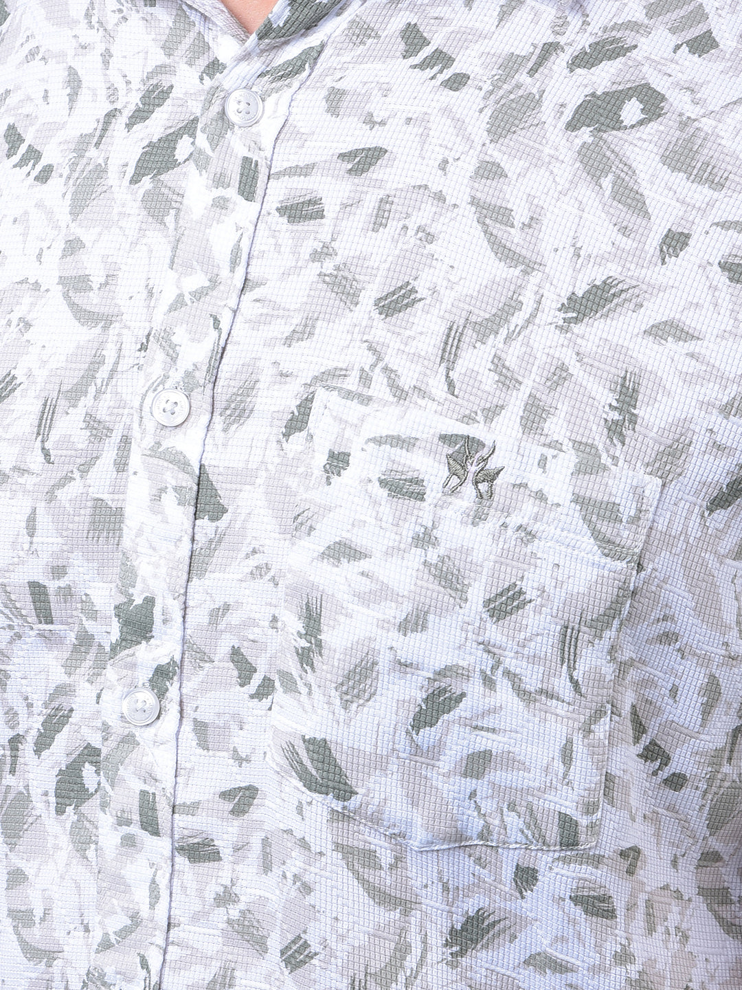 Green Printed 100% Cotton Shirt-Men Shirts-Crimsoune Club