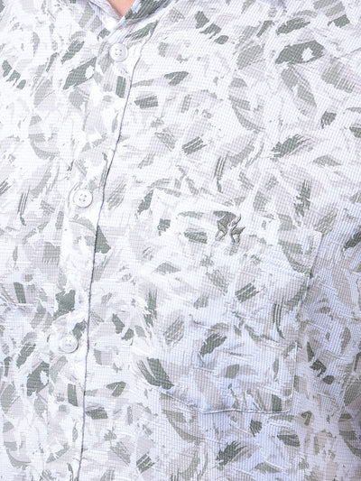 Green Printed 100% Cotton Shirt-Men Shirts-Crimsoune Club