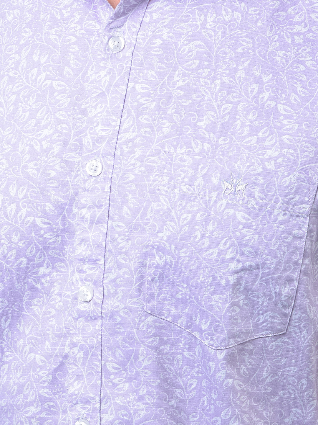 Purple Floral Print Shirt-Men Shirts-Crimsoune Club