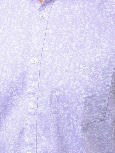 Purple Floral Print Shirt-Men Shirts-Crimsoune Club