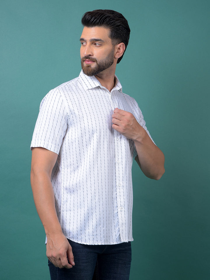 White Printed Shirt-Men Shirts-Crimsoune Club