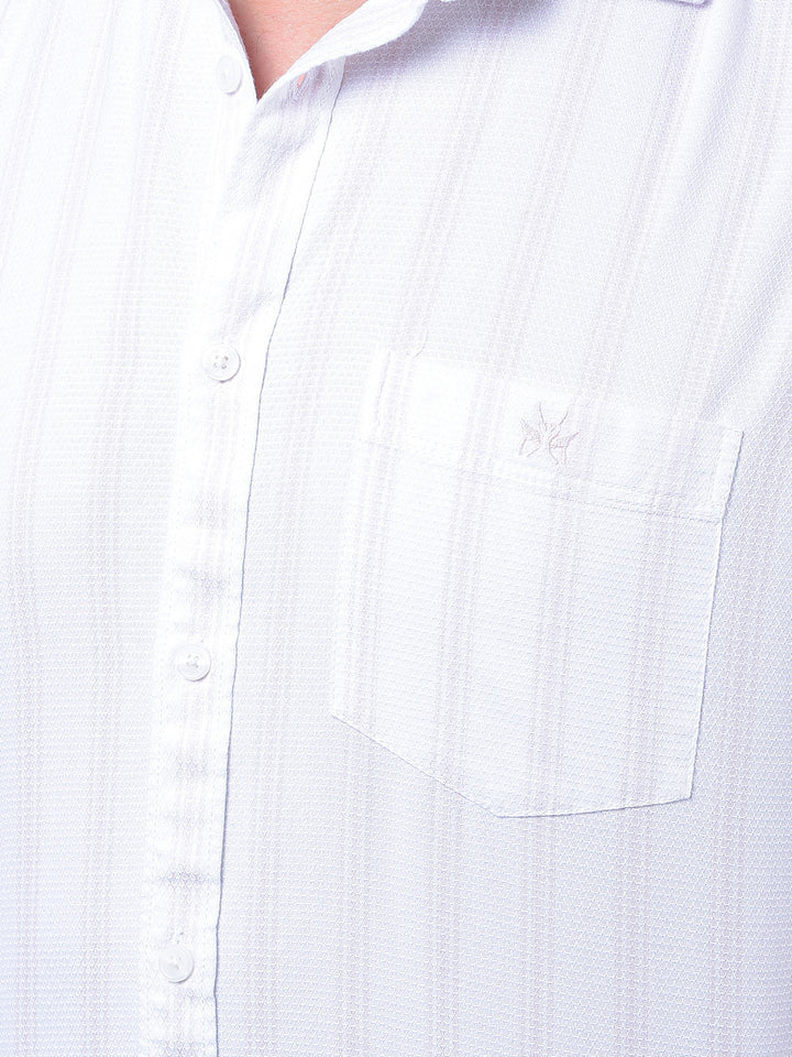 Pink Vertical Stripes 100% Cotton Shirt-Men Shirts-Crimsoune Club