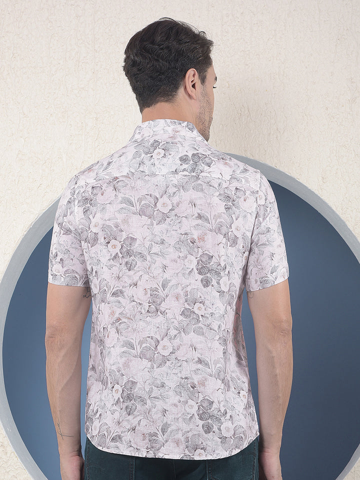 Printed Linen Green Shirt-Men Shirts-Crimsoune Club