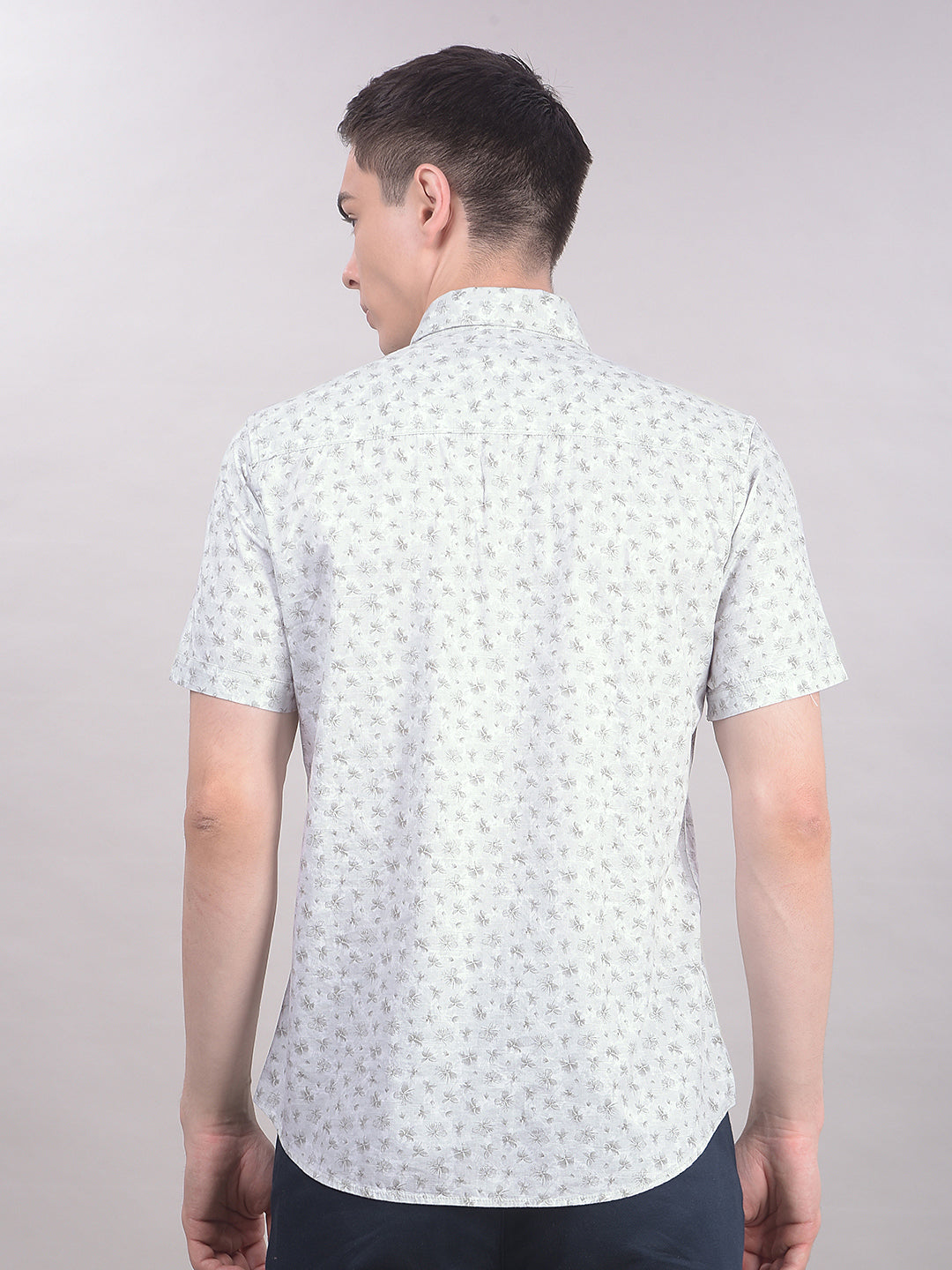 Green Floral Print Shirt-Men Shirts-Crimsoune Club