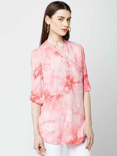 Pink Printed Tops-Women Tops-Crimsoune Club