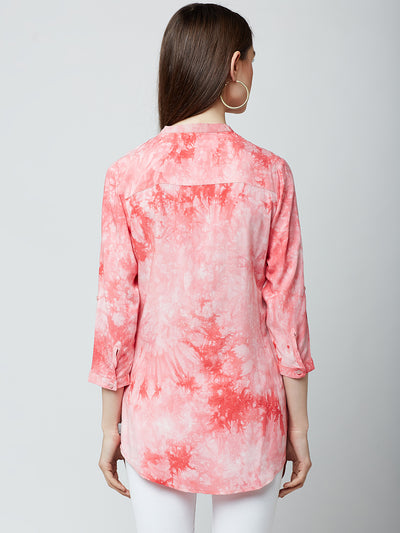 Pink Printed Tops-Women Tops-Crimsoune Club