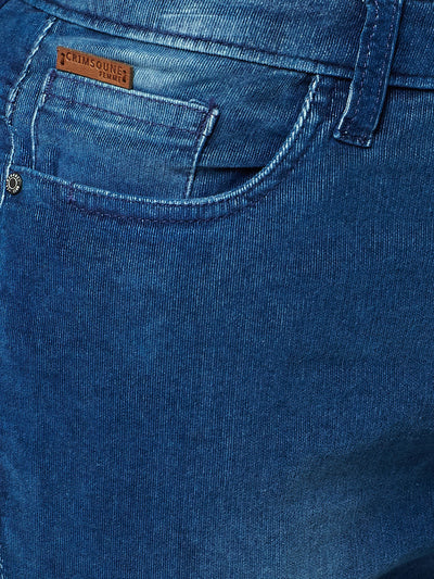 Blue Solid Jeans-Women Jeans-Crimsoune Club